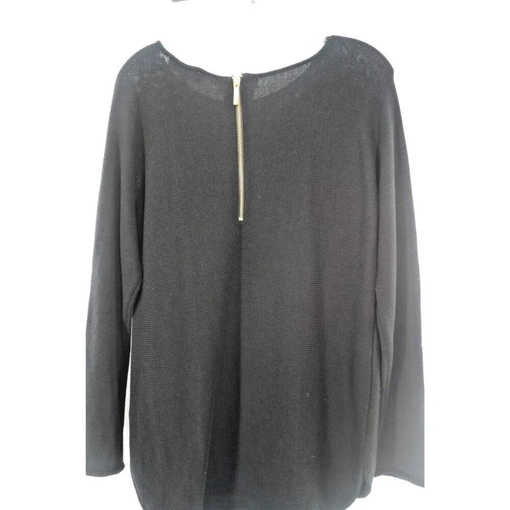 Michael Michael Kors Women's Size S Black Knit Sweater with Gold Hardware Detail